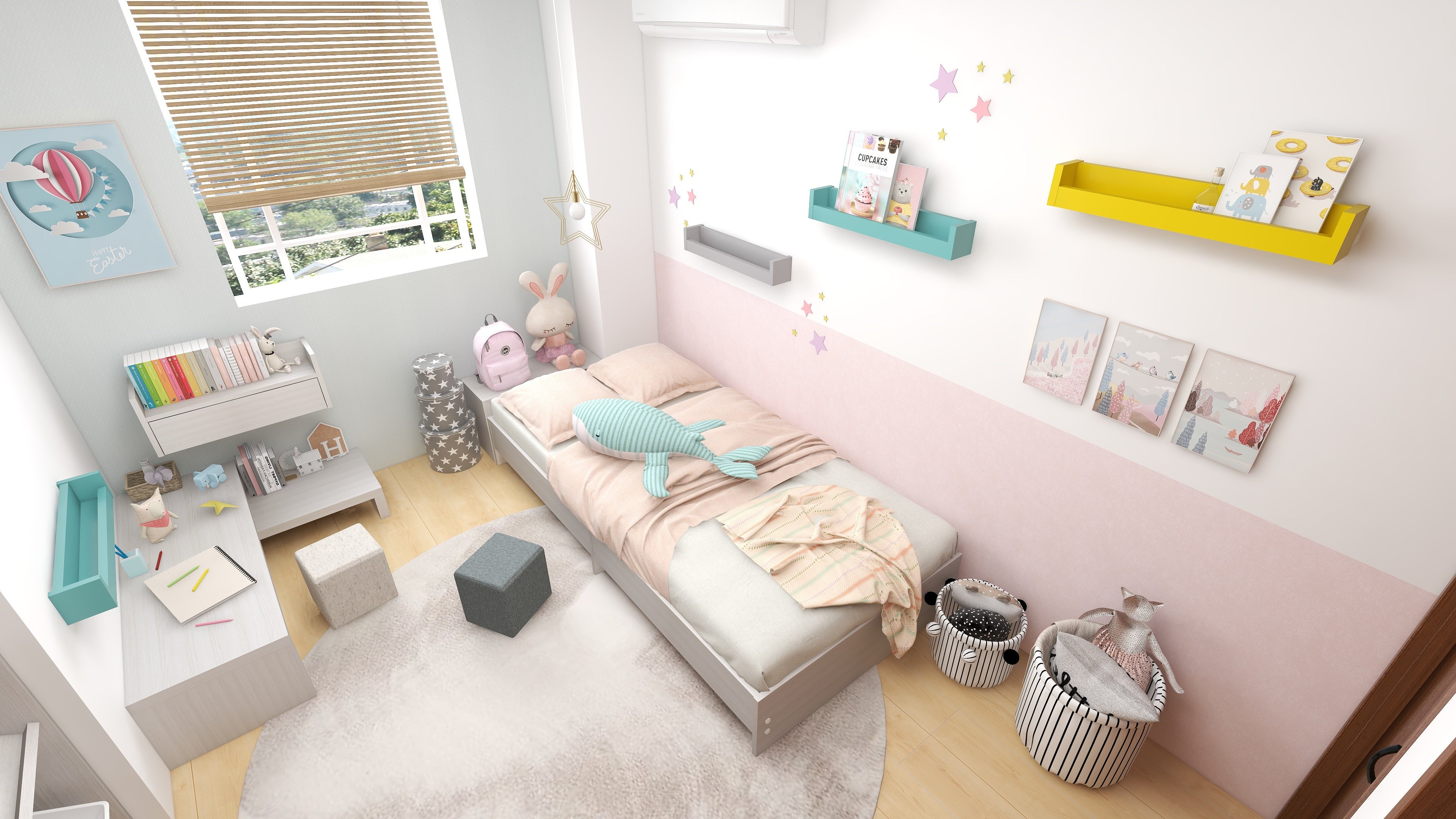 5畳の部屋で可愛い部屋作りが出来るレイアウト。憧れの海外風な子供部屋に! – arne interior