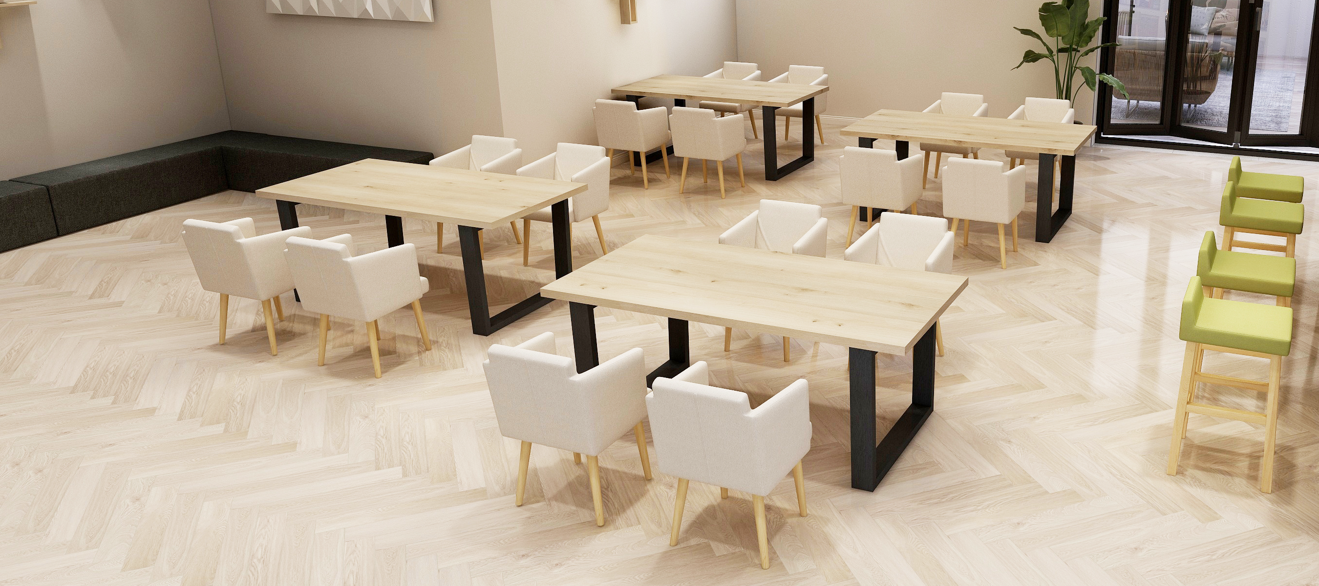 台形脚ダイニングテーブル・デスク - オーダー家具、インテリア