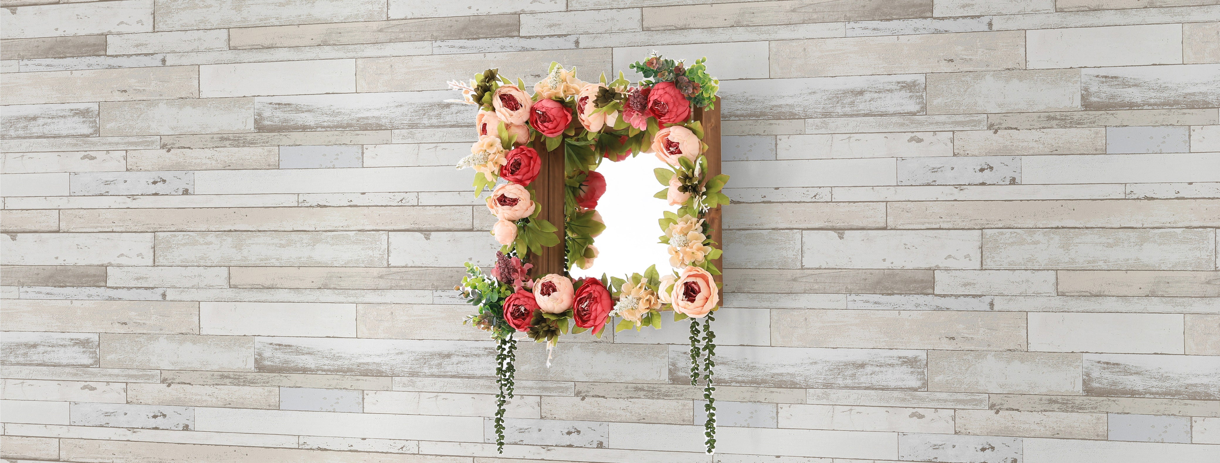 グリーンアレンジ壁掛けミラー - オーダー家具、インテリア通販の