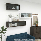 ウォールシェルフ 長方形 | WallBox7 B-900 Glass 木目