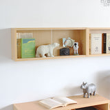 ウォールシェルフ 長方形 | WallBox7 E-M glass 木目