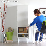 スリムキャビネット 木目柄 ホワイトウッド