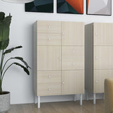 ハイチェスト キャビネット 木目柄 ホワイトウッド