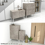 ワイドチェスト 120 引き出し 大理石柄 グレー