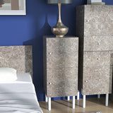 ミニ キャビネット 大理石柄 グレー