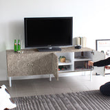 テレビ台 160cm 扉収納 大理石柄 グレー