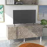テレビ台 120cm 引き出し 扉収納 大理石柄 グレー