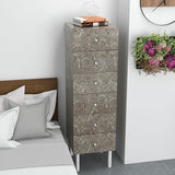 スリムチェスト 引き出し 大理石柄 グレー