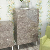 ハイチェスト 引き出し 大理石柄 グレー