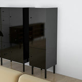 スリムキャビネット 黒 光沢