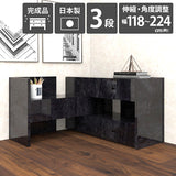 ワイドチェスト 寝室 鏡面 ラック