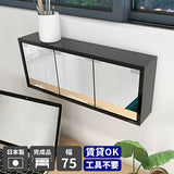 ウォールシェルフ ミラーキャビネット 鏡扉 | WallBox7-DXミラー E-M black