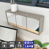 ウォールシェルフ ミラーキャビネット 鏡扉 | WallBox7-DXミラー E-M graystone