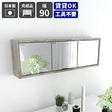 壁掛け棚 ミラーキャビネット 鏡扉 | WallBox7-DXミラー E-900 graystone