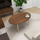 ローテーブル 楕円形 木製