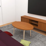 ローテーブル 楕円形 木製