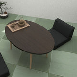 ローテーブル 楕円形 木製