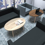 ローテーブル 楕円形 木製