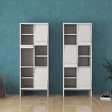 サイドボード フラップ扉 扉付き収納 本棚 A4書類収納