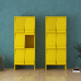 サイドボード フラップ扉 ブックシェルフ 扉付き収納