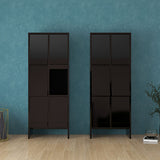 サイドボード フラップ扉 オフィス 扉付き収納