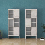 サイドボード フラップ扉 書棚 洗面所収納 扉付き収納