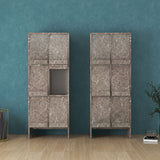 サイドボード フラップ扉 書棚 扉付き収納