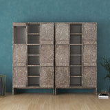 収納棚 リビング収納 マガジンラック 食器棚 フラップ扉