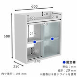 壁掛け棚 賃貸 | Mirai ウォールキャビL アクリル戸 602560 aino