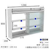 壁掛け棚 ウォールシェルフ | Mirai ウォールキャビL アクリル戸 1202080 aino