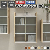 壁掛け棚 賃貸 | Mirai ウォールキャビL アクリル戸 602580 木目