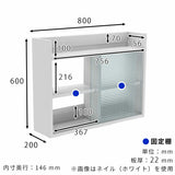 ウォールシェルフ 壁掛け棚 | Mirai ウォールキャビL アクリル戸 802060 marble