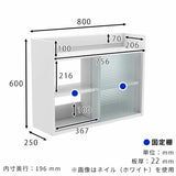 壁掛け棚 ウォールシェルフ | Mirai ウォールキャビL アクリル戸 802560 marble