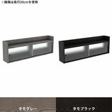 吊り戸棚 壁掛け棚 | Mirai ウォールキャビL アクリル戸 1202040 天然木突板 タモグレー