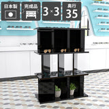 目隠しシェルフ パーテーションラック | パーテーションラック 3×3/D35 black