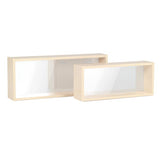 ウォールシェルフ 長方形 セット | WallBox7 H 木目 【SET】