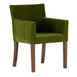 椅子 カフェ風 | JOY Sサイズ 両肘タイプ ブラウン脚 モケット生地