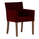 椅子 カフェ風 | JOY Sサイズ 両肘タイプ ブラウン脚 モケット生地