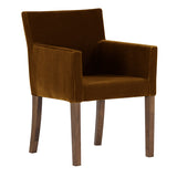 椅子 カフェ風 | JOY Sサイズ 両肘タイプ ブラウン脚 モケット生地