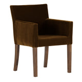 椅子 カフェ風 | JOY Sサイズ 両肘タイプ ブラウン脚 モケット生地