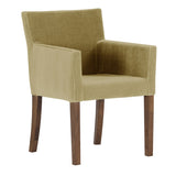 椅子 カフェ風 | JOY Sサイズ 両肘タイプ ブラウン脚 モケット生地