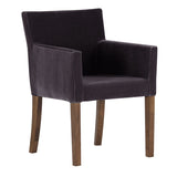 椅子 カフェ風 | JOY Sサイズ 両肘タイプ ブラウン脚 モケット生地