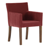 椅子 カフェ風 | JOY Sサイズ 両肘タイプ ブラウン脚 モケット生地