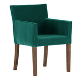 椅子 カフェ風 | JOY Sサイズ 両肘タイプ ブラウン脚 モケット生地