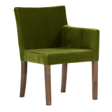 ダイニングチェアー カフェ風インテリア | JOY Sサイズ 左肘タイプ ブラウン脚 モケット生地