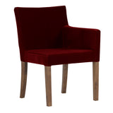 ダイニングチェアー カフェ風インテリア | JOY Sサイズ 左肘タイプ ブラウン脚 モケット生地