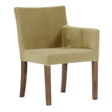 ダイニングチェアー カフェ風インテリア | JOY Sサイズ 左肘タイプ ブラウン脚 モケット生地