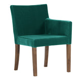 ダイニングチェアー カフェ風インテリア | JOY Sサイズ 左肘タイプ ブラウン脚 モケット生地