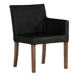 ワークチェア チェア カフェ風 | JOY Sサイズ 左肘タイプ 合皮生地 ブラウン脚