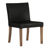 ダイニングチェア 北欧風 1人掛け | JOY Sサイズ 肘なしタイプ 合皮生地 ブラウン脚